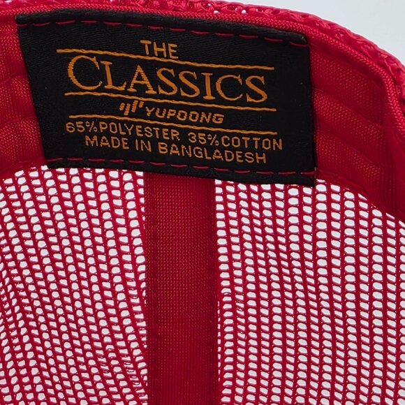 The Classics Red Mesh Trucker Hat Black Cat Face Snapback Cap - Picture 8 of 8